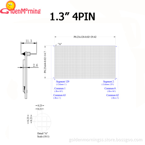 1.3-inch OLED Display Module with 128x64 Pixels Resolution, white Color